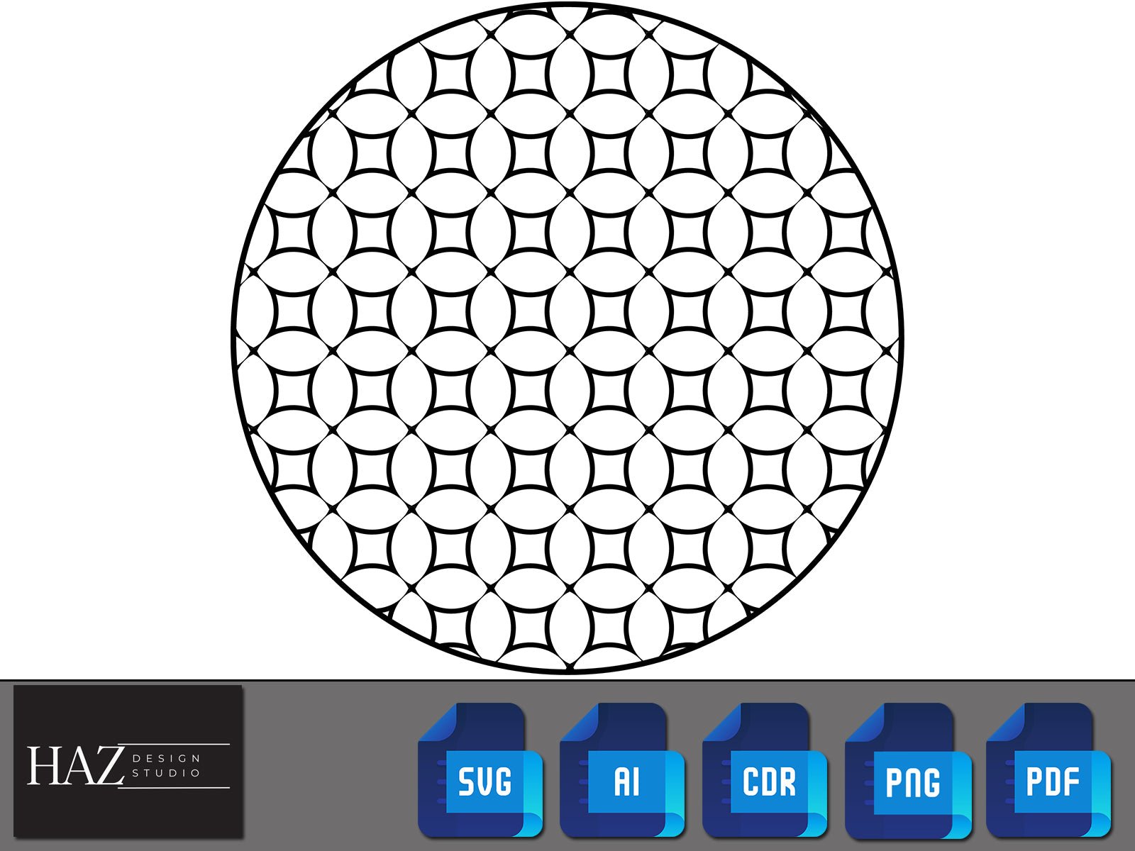 Decorative Round Pattern Bundle / Geometric Circle Patterns Svg / Seamless Transparent Background Patterns PNG SVG DXF Pdf Ai 159