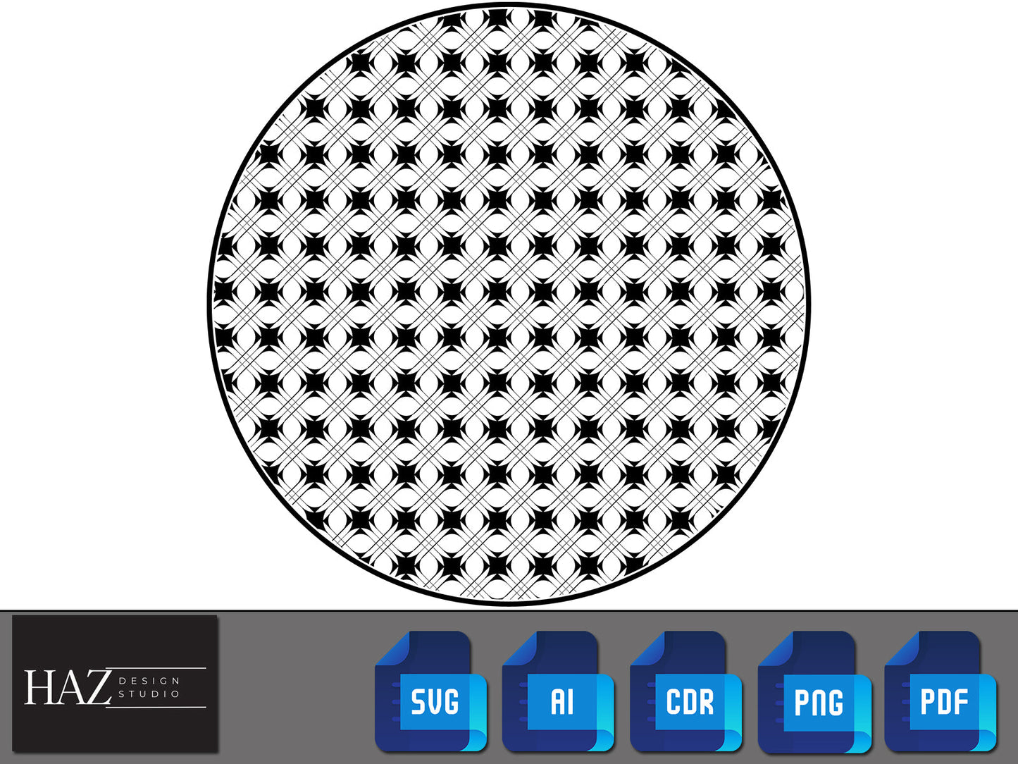 Decorative Round Pattern Bundle / Geometric Circle Patterns Svg / Seamless Transparent Background Patterns PNG SVG DXF Pdf Ai 159