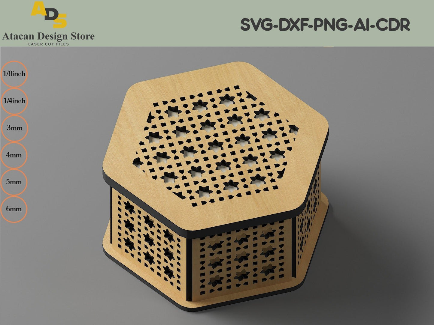 Decorative Wooden Gift box / Laser cut Jewelery Case / Vector Model Lightburn, Glowforge cut files SVG231