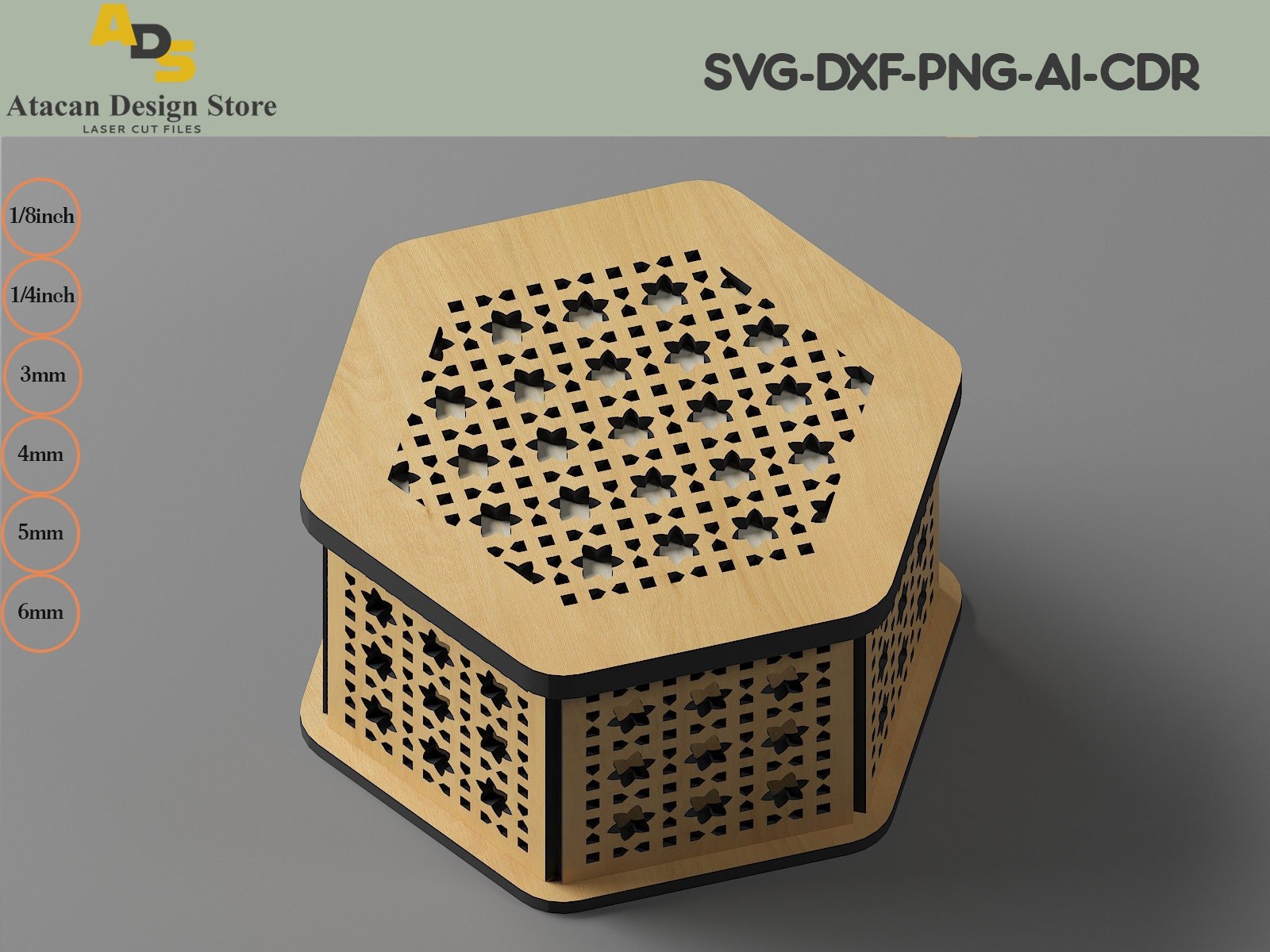Decorative Wooden Gift box / Laser cut Jewelery Case / Vector Model Lightburn, Glowforge cut files SVG231