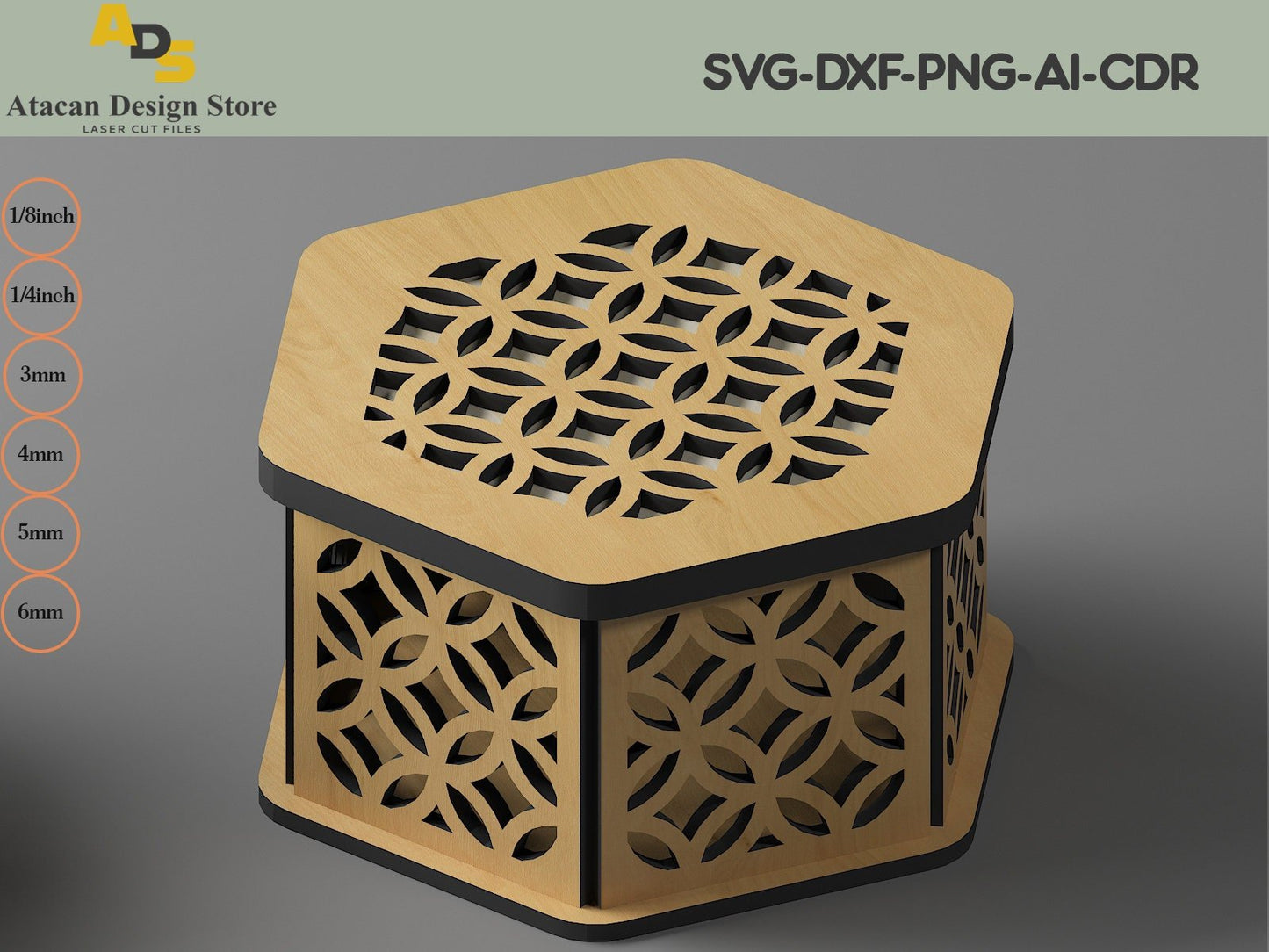 Decorative Wooden Gift box / Laser cut Jewelery Case / Vector Model Lightburn, Glowforge cut files SVG231