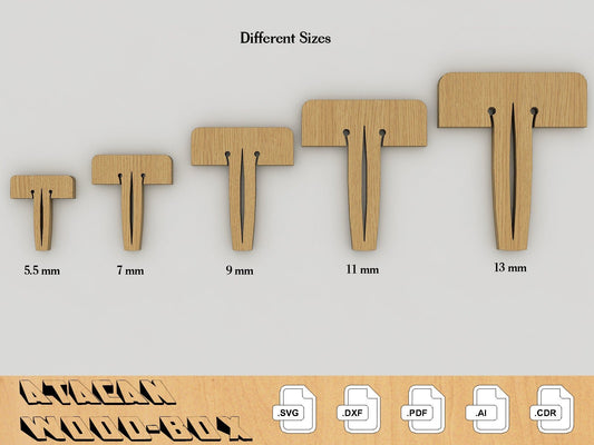 Different sizes Crumb Tray Pins for Glowforge - SVG Digital Download – Honeycomb Tray Pins File 061