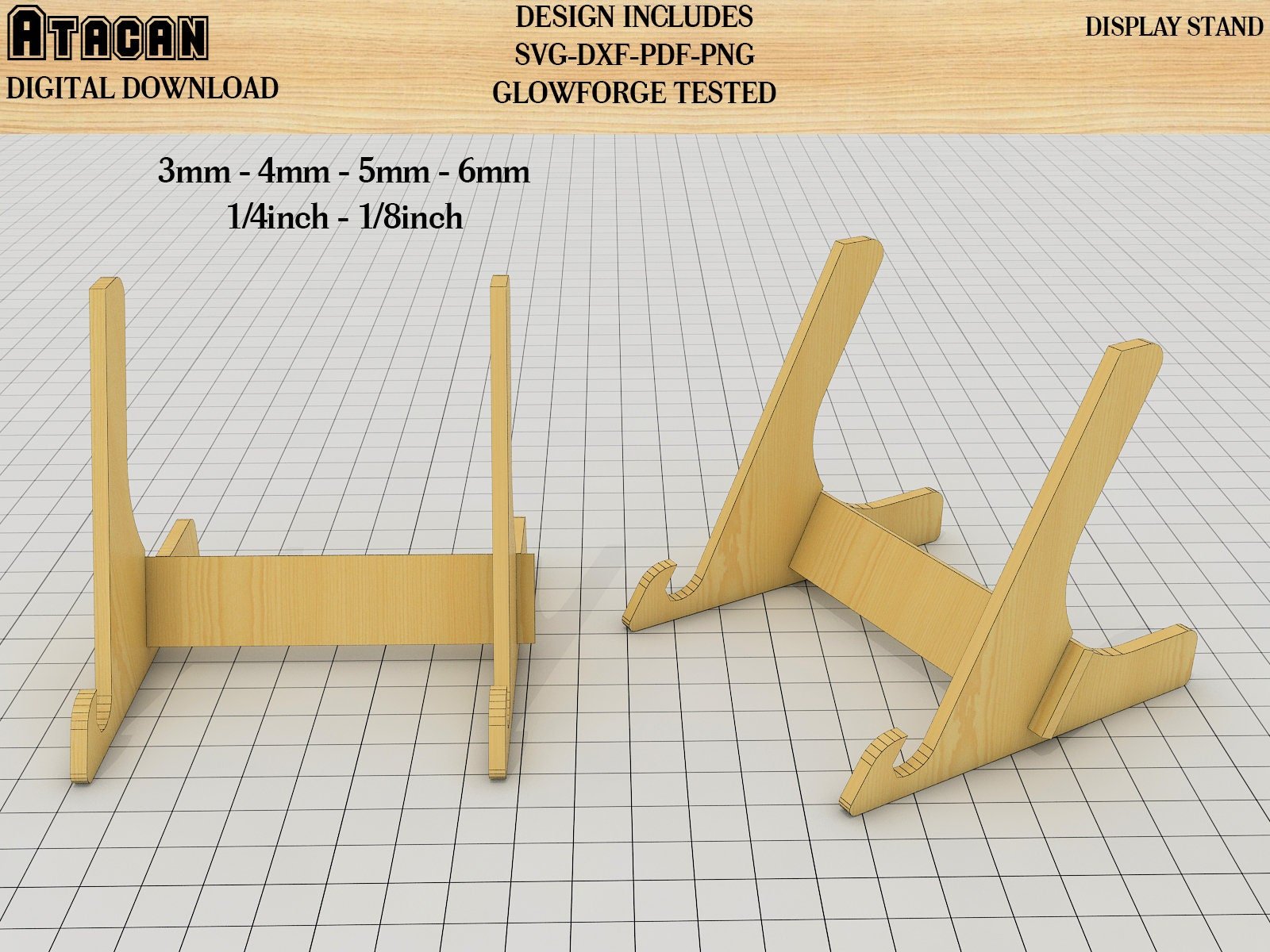 Dish Frame Plate Holder / Easel SVG files / Plate display stand Plywood / Book photo stand laser cut cnc file 249