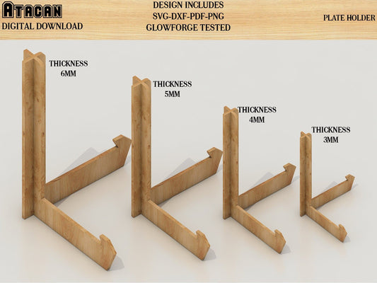 Dish Frame Plate Holder SVG file / Plate display stand / Book photo stand laser cut cnc file 198