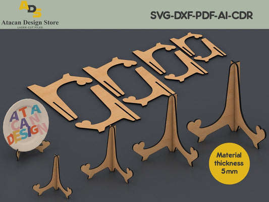Dish Holder Glowforge files / Photo Decorating holder / Easel Stand Svg files ADS029