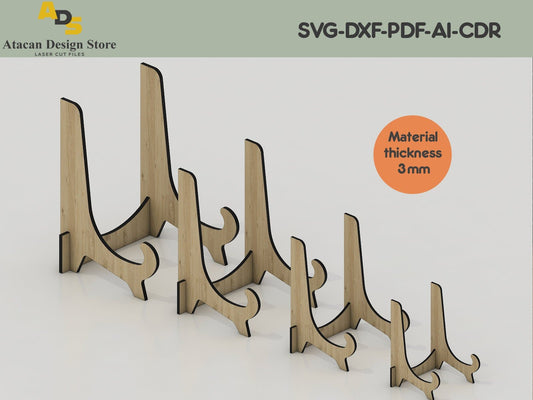 Display Stand Easel Bowl Stands for Display Large Deep Bowls / Platters and Deep Dishes / Laser cut files / Digital download ADS087