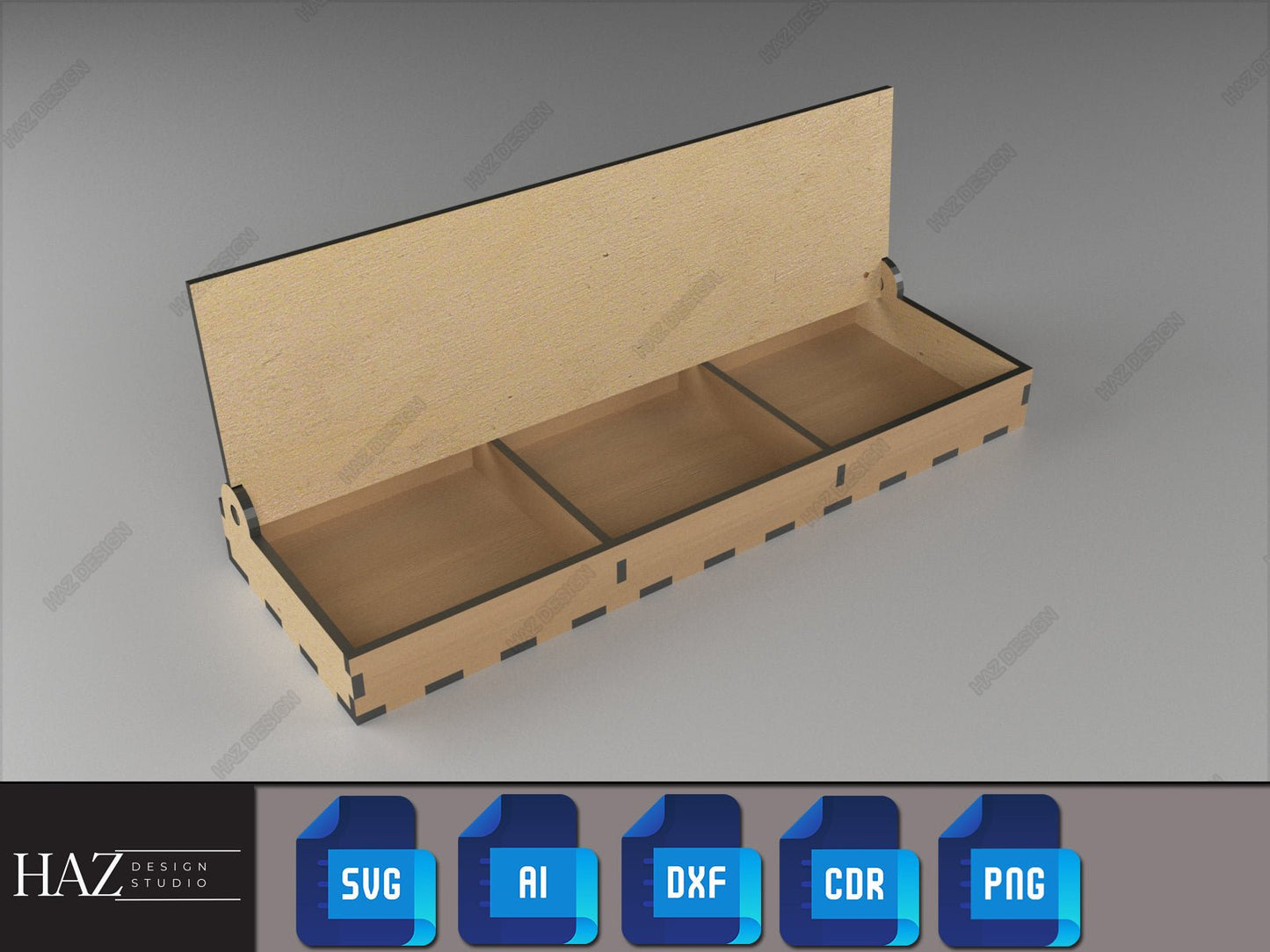 Divided Boxes With Lid - Multipurpose Jewelry and Storage Box - Laser Cut Wooden Box Files - Boxes Grid and Flip Lid SVG DXF Ai Cdr 188