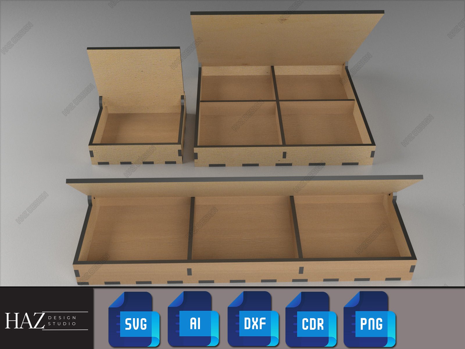 Divided Boxes With Lid - Multipurpose Jewelry and Storage Box - Laser ...