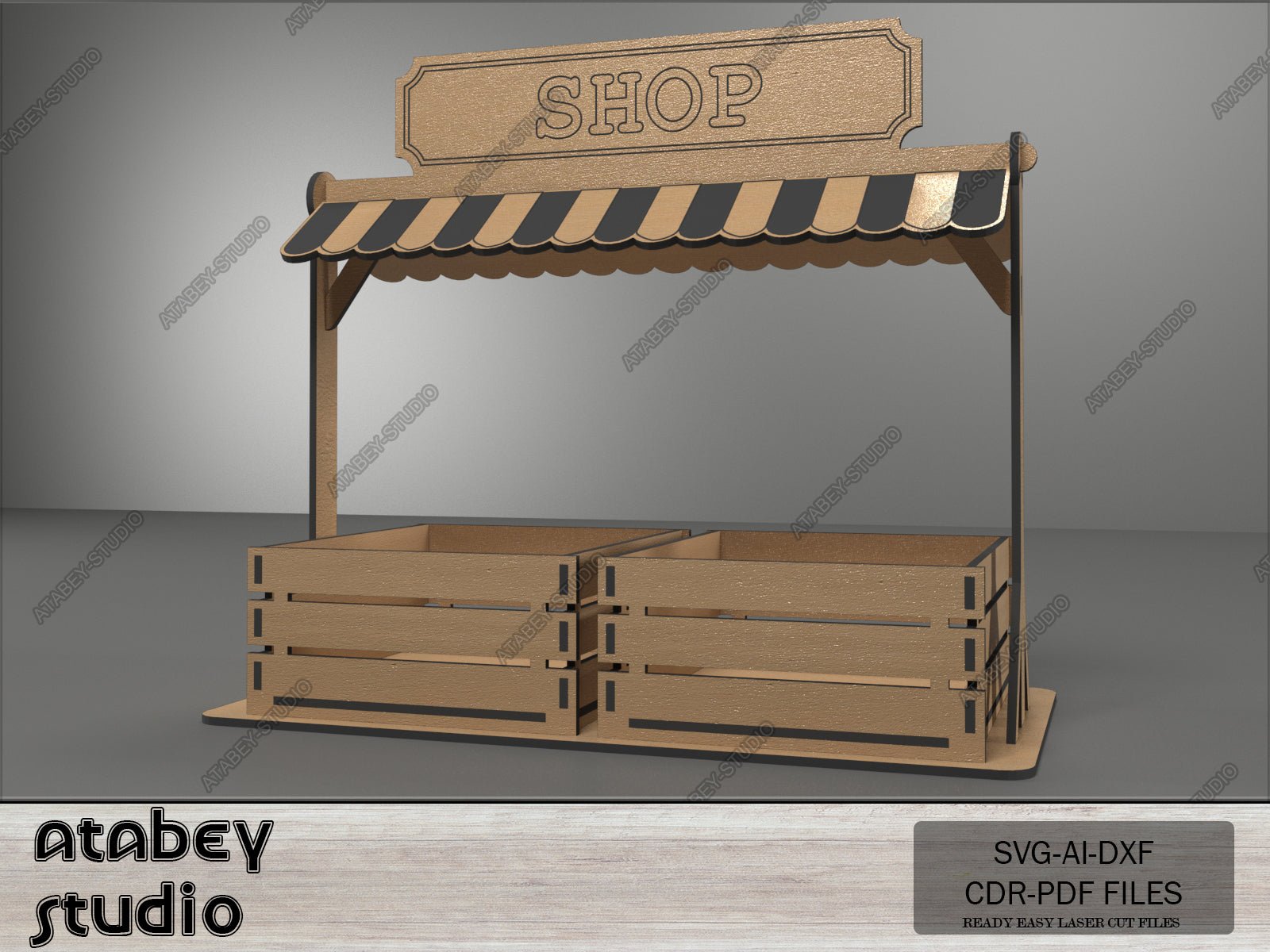 DIY Laser Cut Candy Shop Stand and Boxes - Plywood Display Stand Design