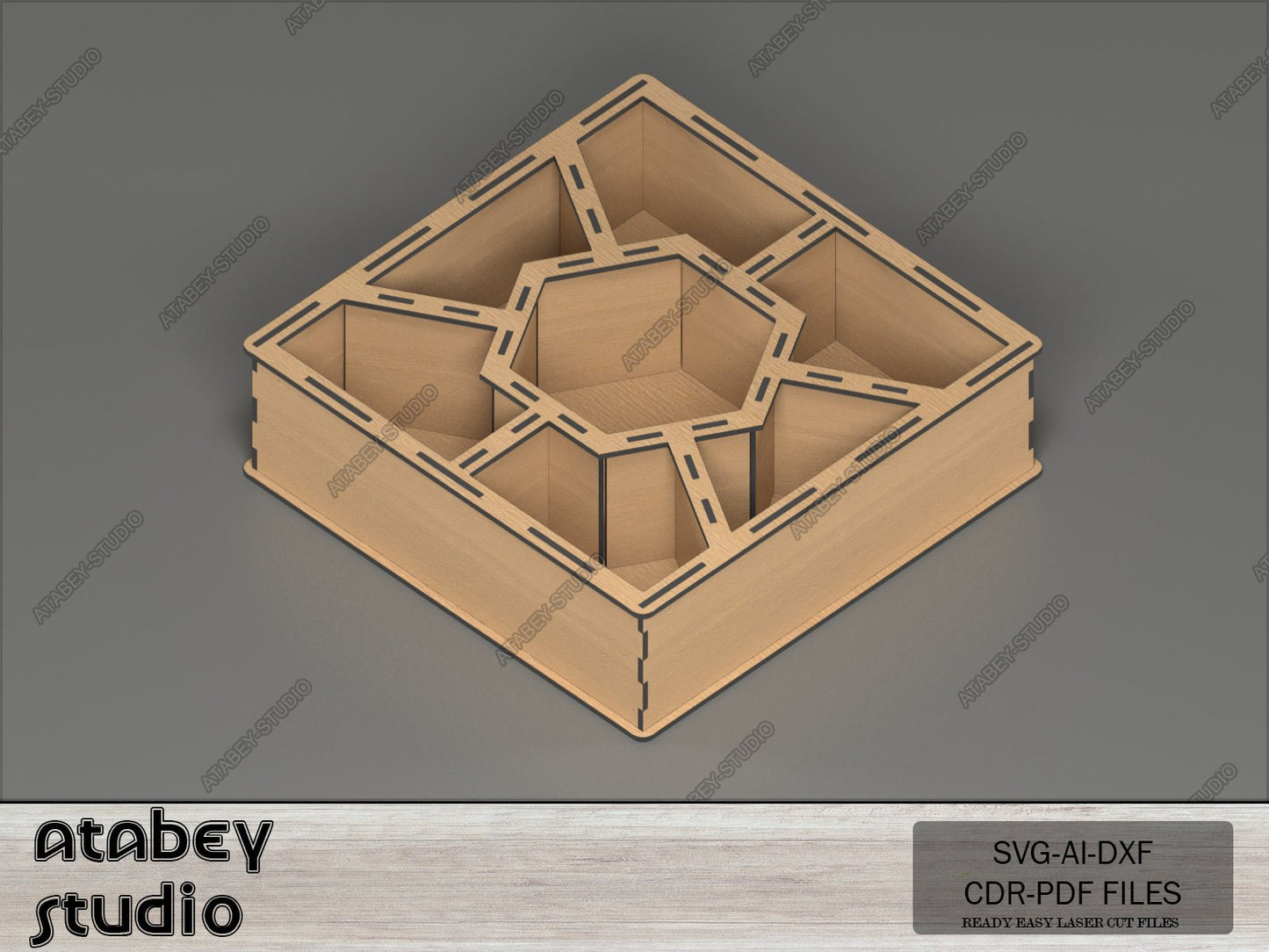 DIY Wood Gift Box - Mixed Nut Box - Gift Basket Wooden Vector Cut Files - Snacks, Chocolate, Fruit Storager Svg Dxf Cdr Ai 568