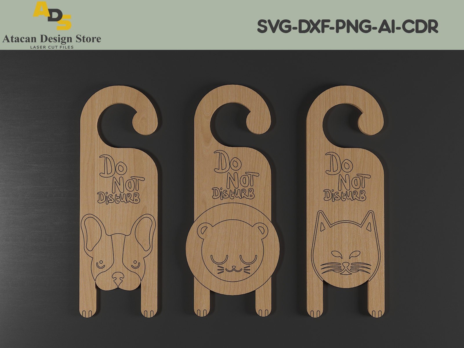 Do Not Disturb Dog Cat Signs / Animal Door Knob Warning Sign / Room Door handles Hanging 269