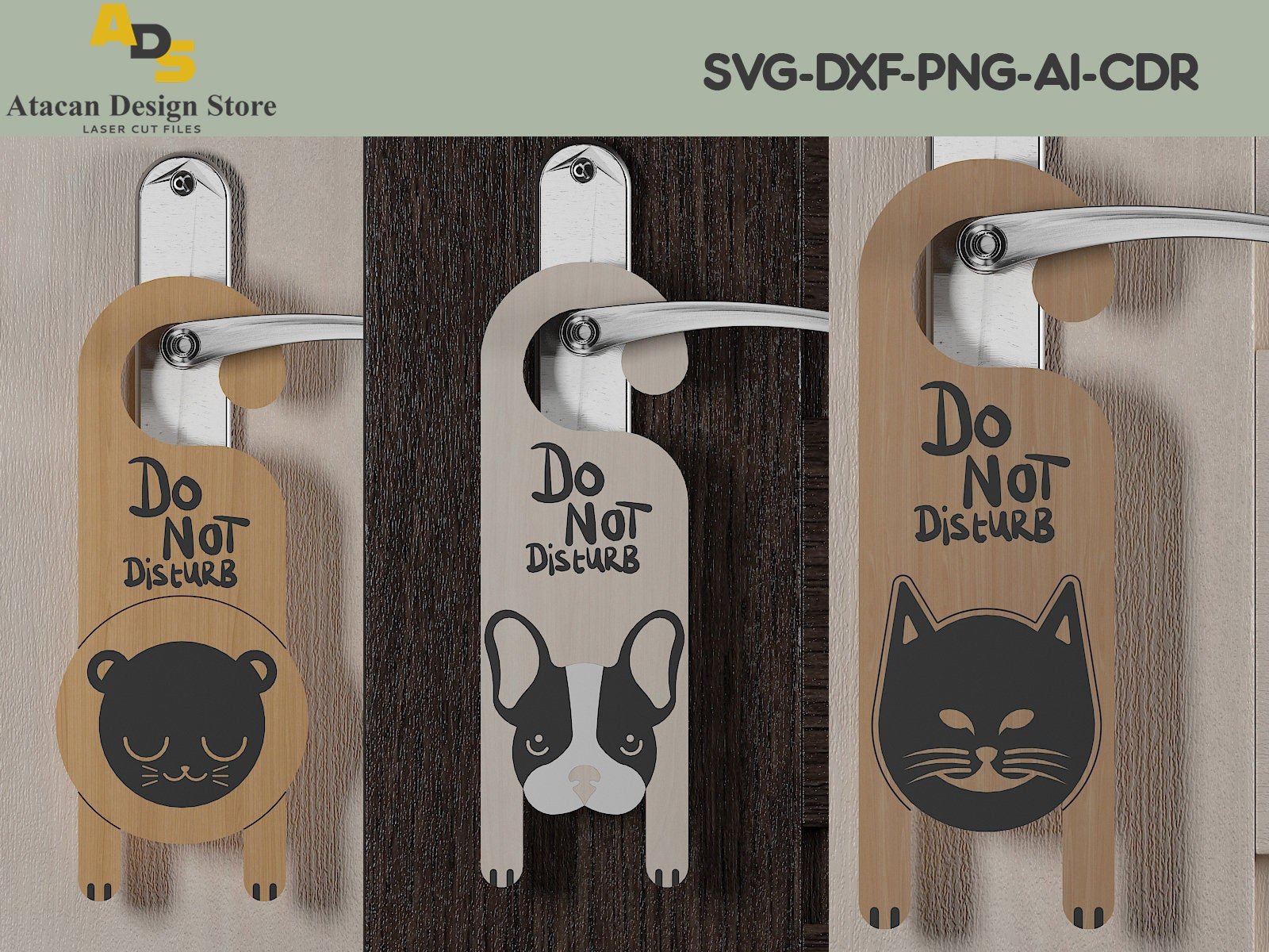 Do Not Disturb Dog Cat Signs / Animal Door Knob Warning Sign / Room Door handles Hanging 269