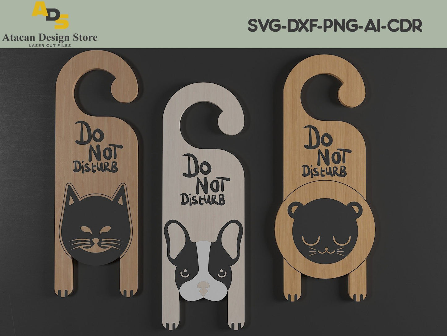 Do Not Disturb Dog Cat Signs / Animal Door Knob Warning Sign / Room Door handles Hanging 269