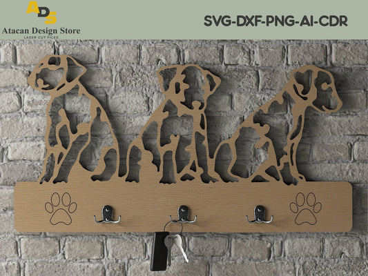 Dog Signs Wall Art / Dogs Key Hanger Wall Decor Design / SVG DXF CDR Ai 243