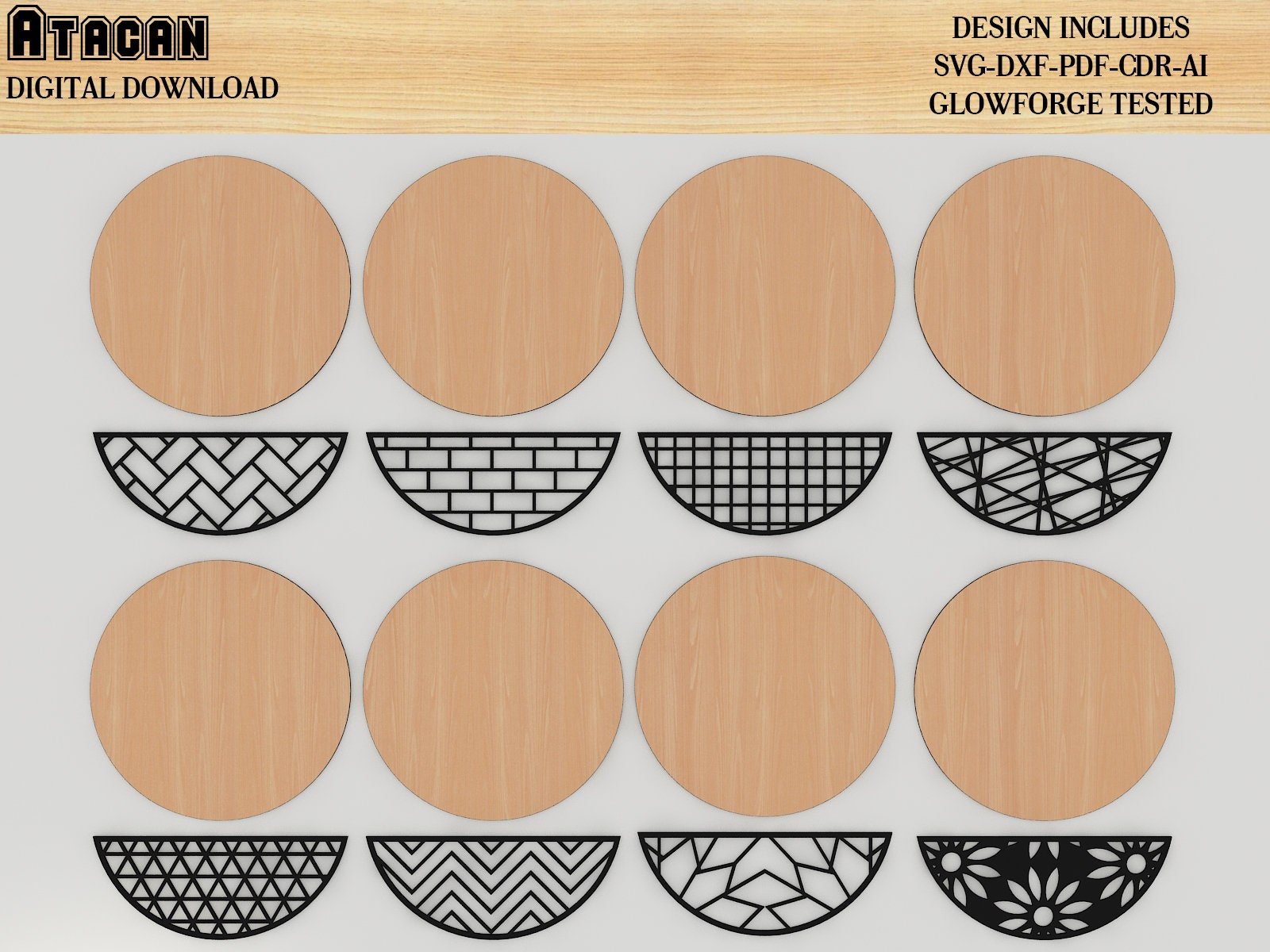Door Hanger Bundle Svg, Patterned Door Hanger Svg, SVG Template Bundle ...