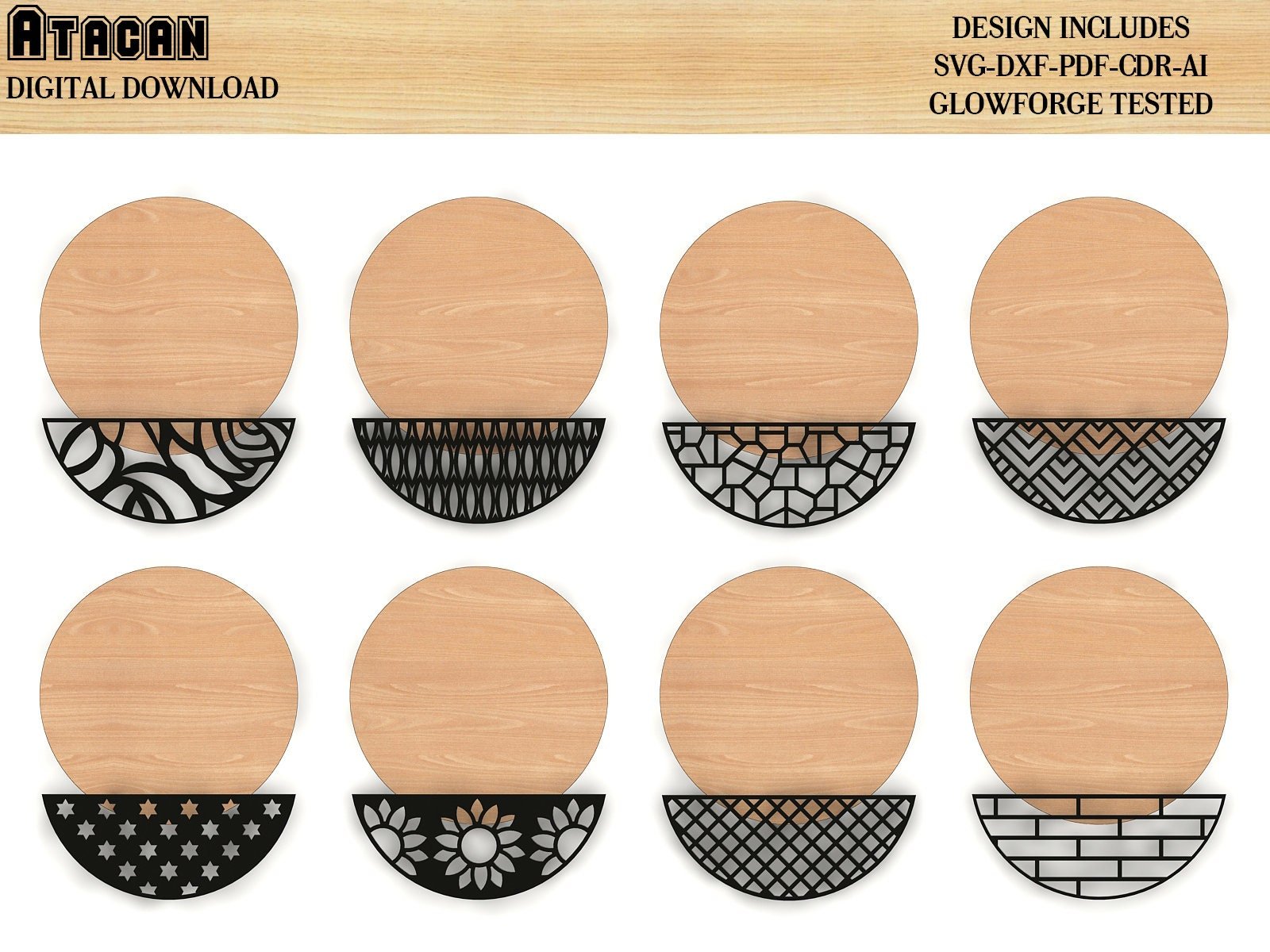 Door Hanger Bundle Svg, Patterned Door Hanger Svg, Welcome Sign, Vecto ...