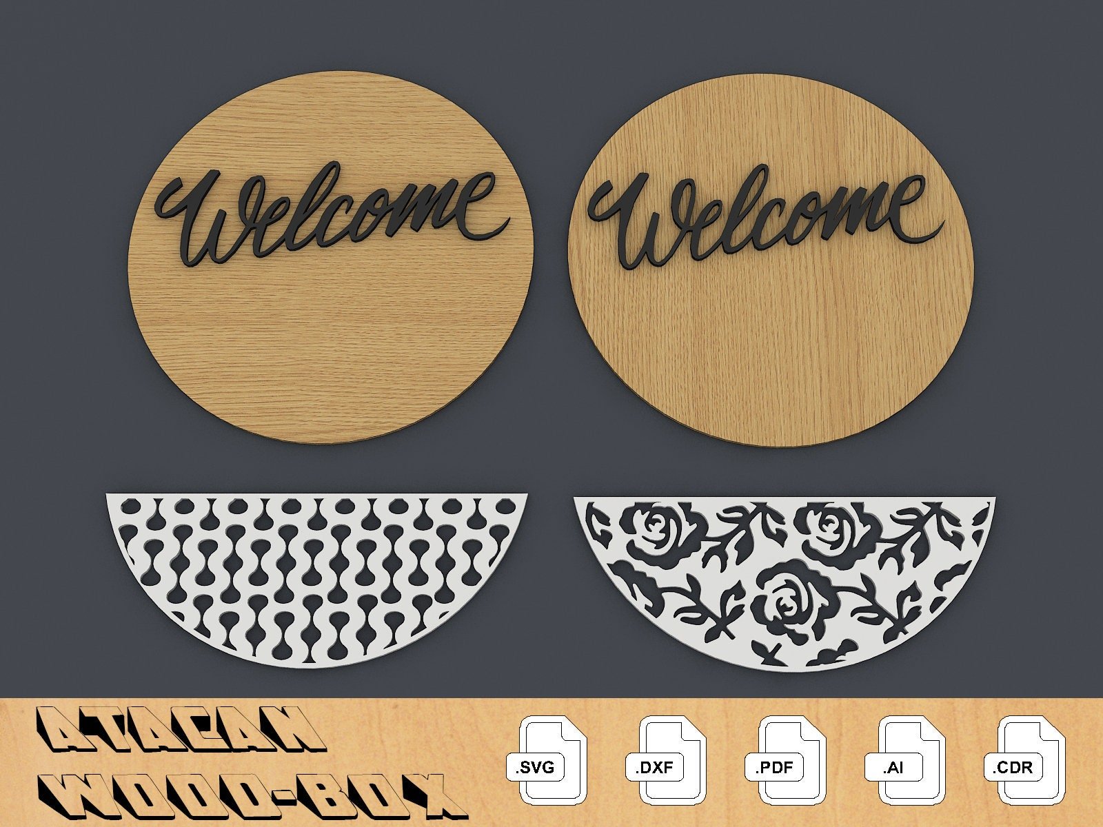 Door sign Laser Svg files / DoorPatterned Vector File / Glowforge cutt ...