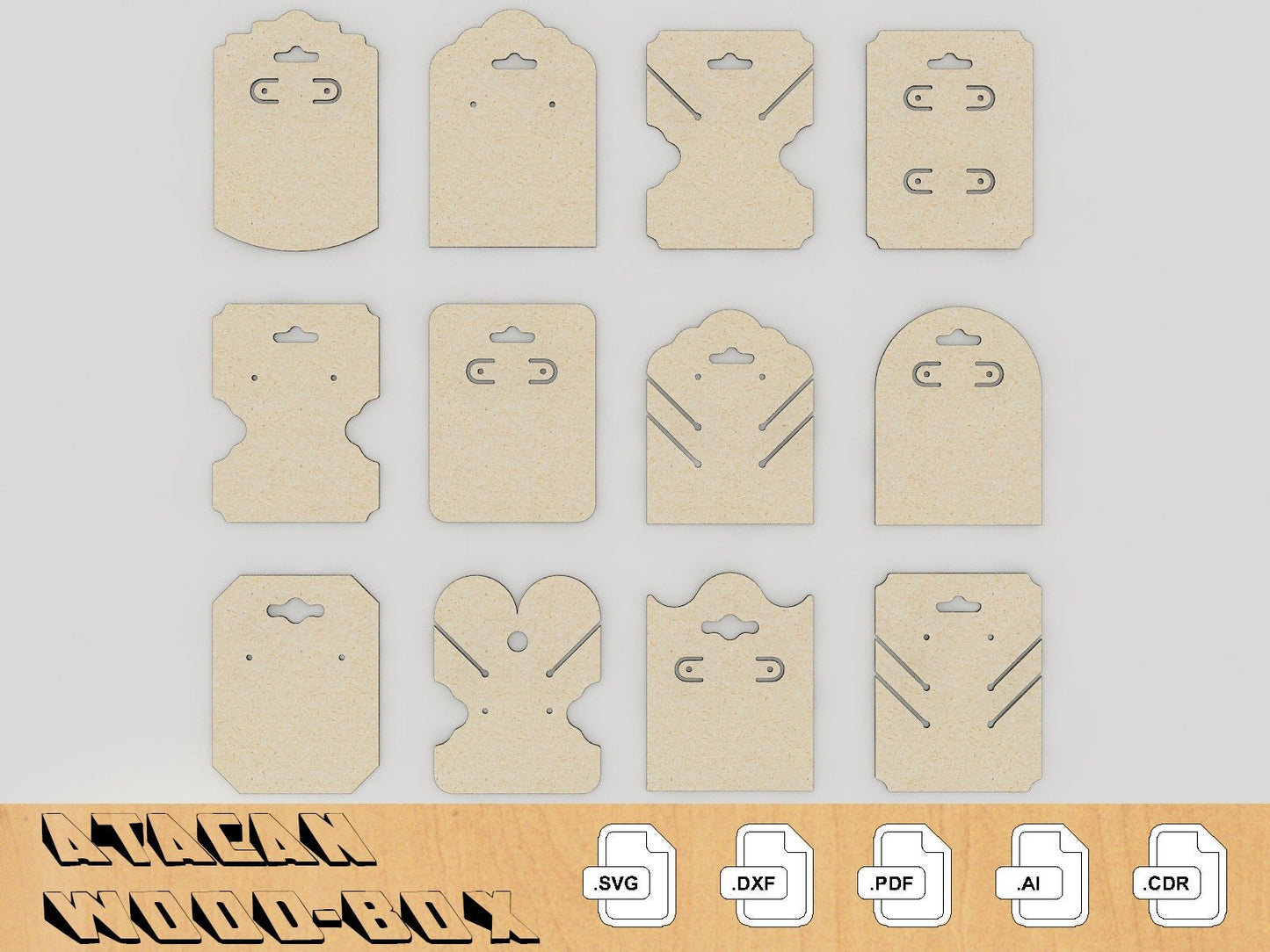 Earring Display Cards SVG files, Earring Card Template , Earring Card Cut files for Cricut 200