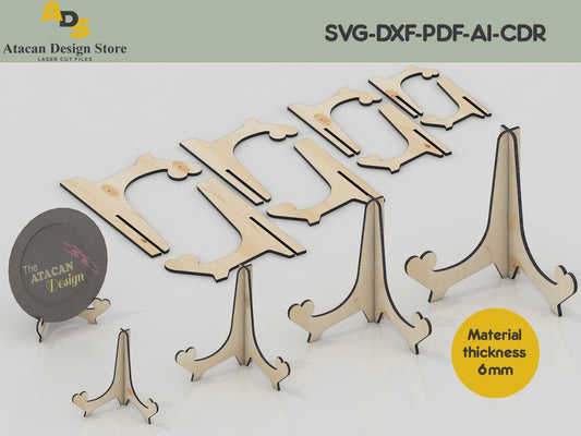Easel Holder Laser cut Files / Display Stand / Frame Stand / glowforge files ADS030