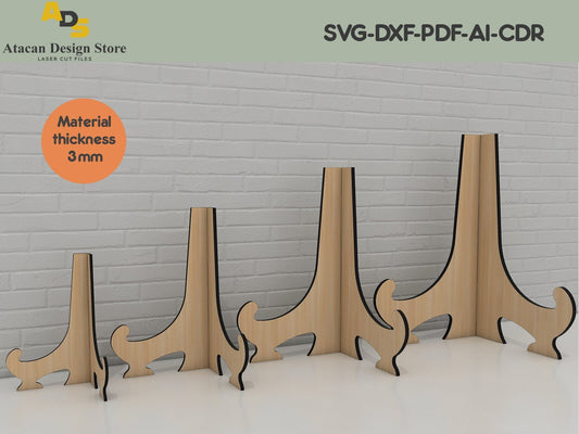 Easel Pattern / Digital Download / Glowforge Cut File /Plate stand template / Pic Frame Holder ADS075