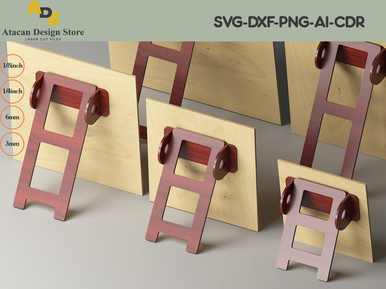 Easel Stand Backs Various Sizes for Different Frames Display Easels Stand  SVG, Glowforge Frame, Laser Cut Wood Picture Frame 