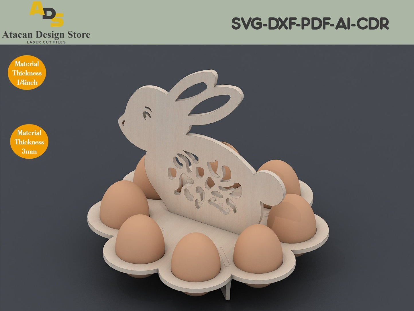 Egg Stand laser cut file / Egg Holder Laser Model / Easter Basket vector cut files / Glowforge cutting files ADS158