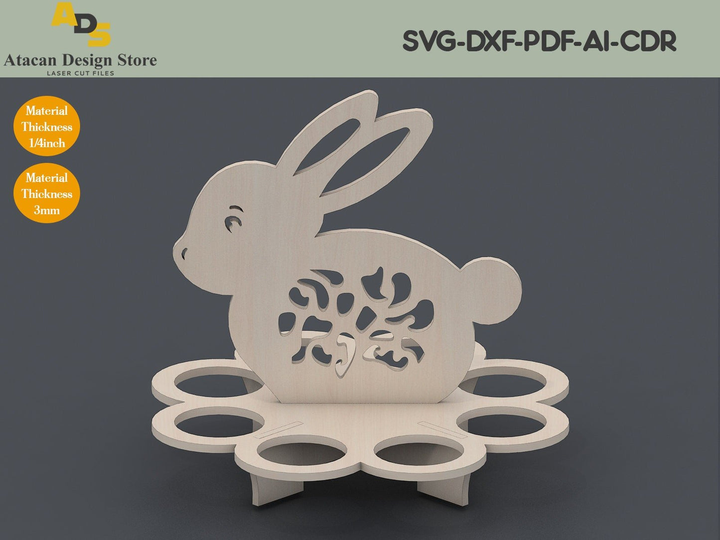 Egg Stand laser cut file / Egg Holder Laser Model / Easter Basket vector cut files / Glowforge cutting files ADS158