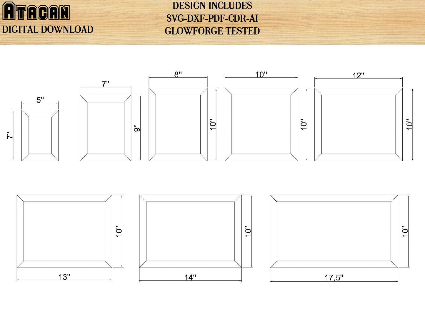 Farmhouse Frames SVG Mitered Frames, laser cut sign frame, wood sign svg, laser frame svg, home decor svg glowforge 062