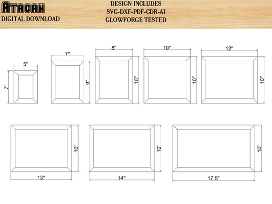 Farmhouse Frames SVG Mitered Frames, laser cut sign frame, wood sign svg, laser frame svg, home decor svg glowforge 062