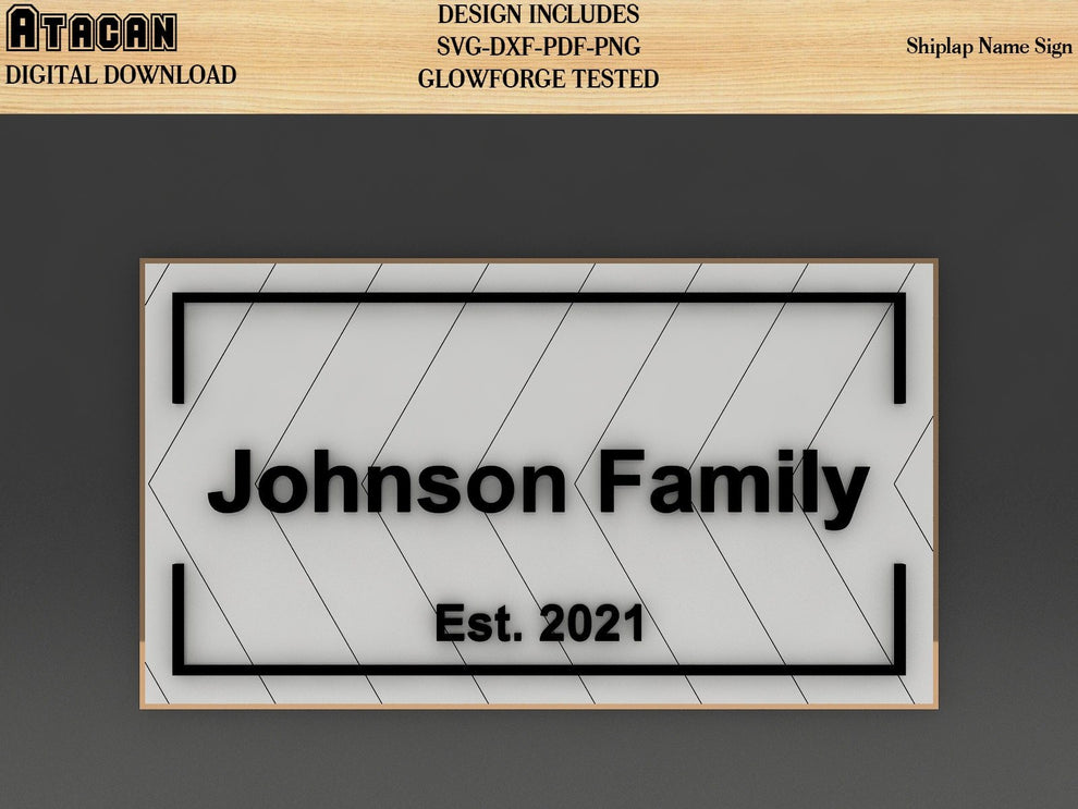 Faux shiplap Name Sign svg pattern Glowforge Cut Files Instant Downloa ...
