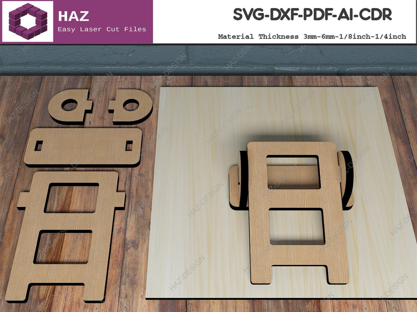 Folding Legs for Photo Frame / Easel Stand Backs / Leg for Pic Frames SVG DXF CDR Ai 072