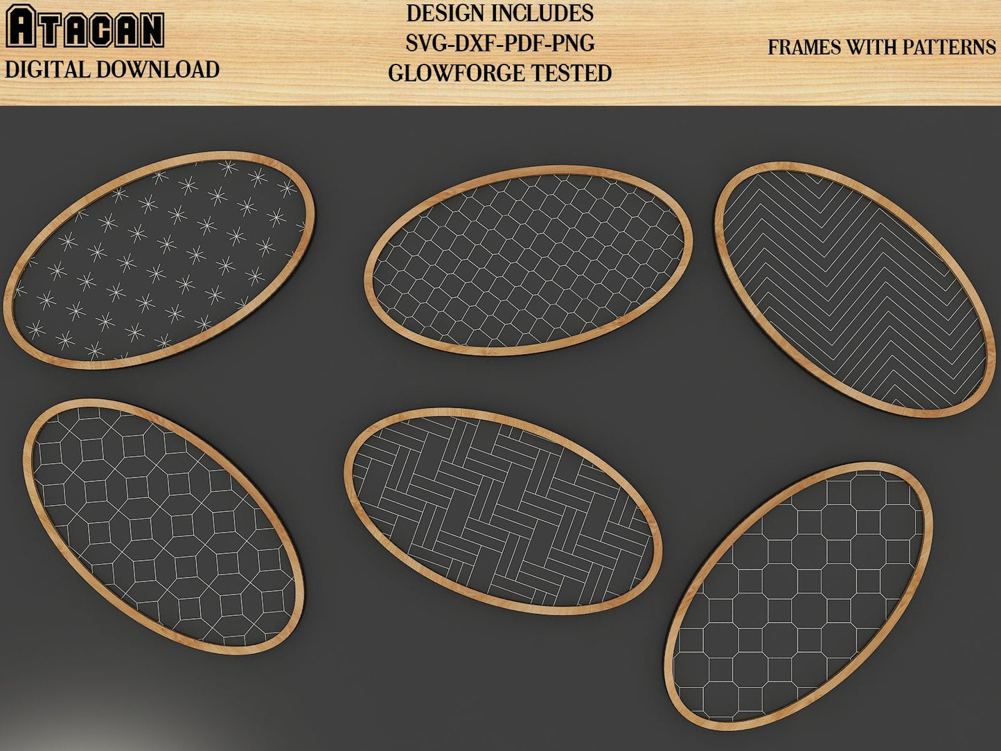 Frames Laser Set / Patterned Frames / Round Square Frame Shiplap Template / Laser Ready 423