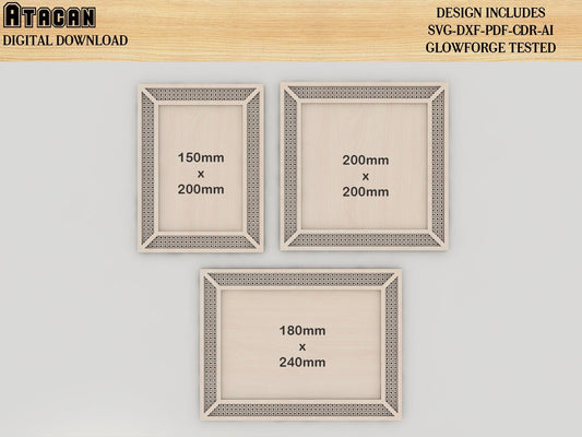 Frames Pattern Files - Frames Laser Cut file - Rattan Glowforge file - Cane webbing 416