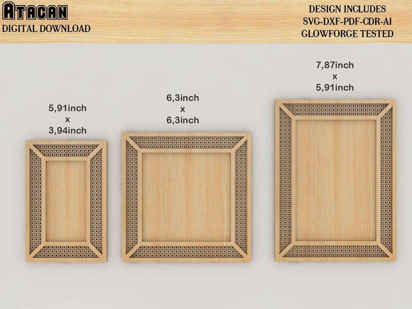 Frames Rattan Pattern Laser Cut Files / Digital Wicker Pattern Cutting ...