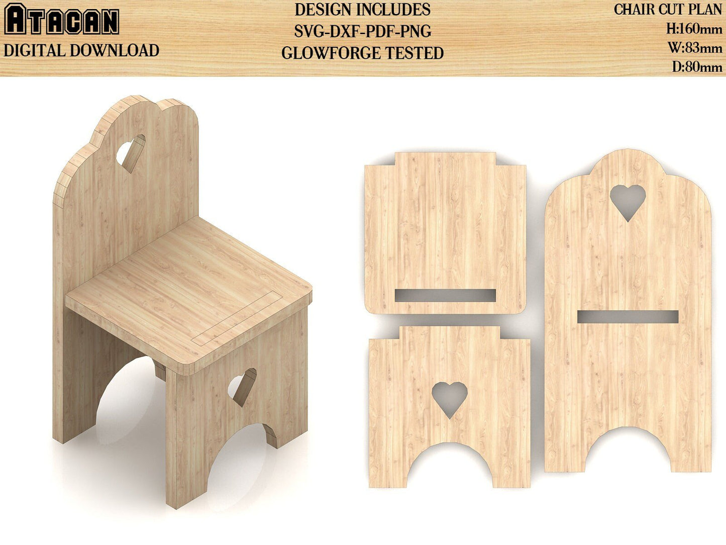 Furniture Bundle SVG cut files / chair, cradle, sailor bed and garden bench laser cut files 191