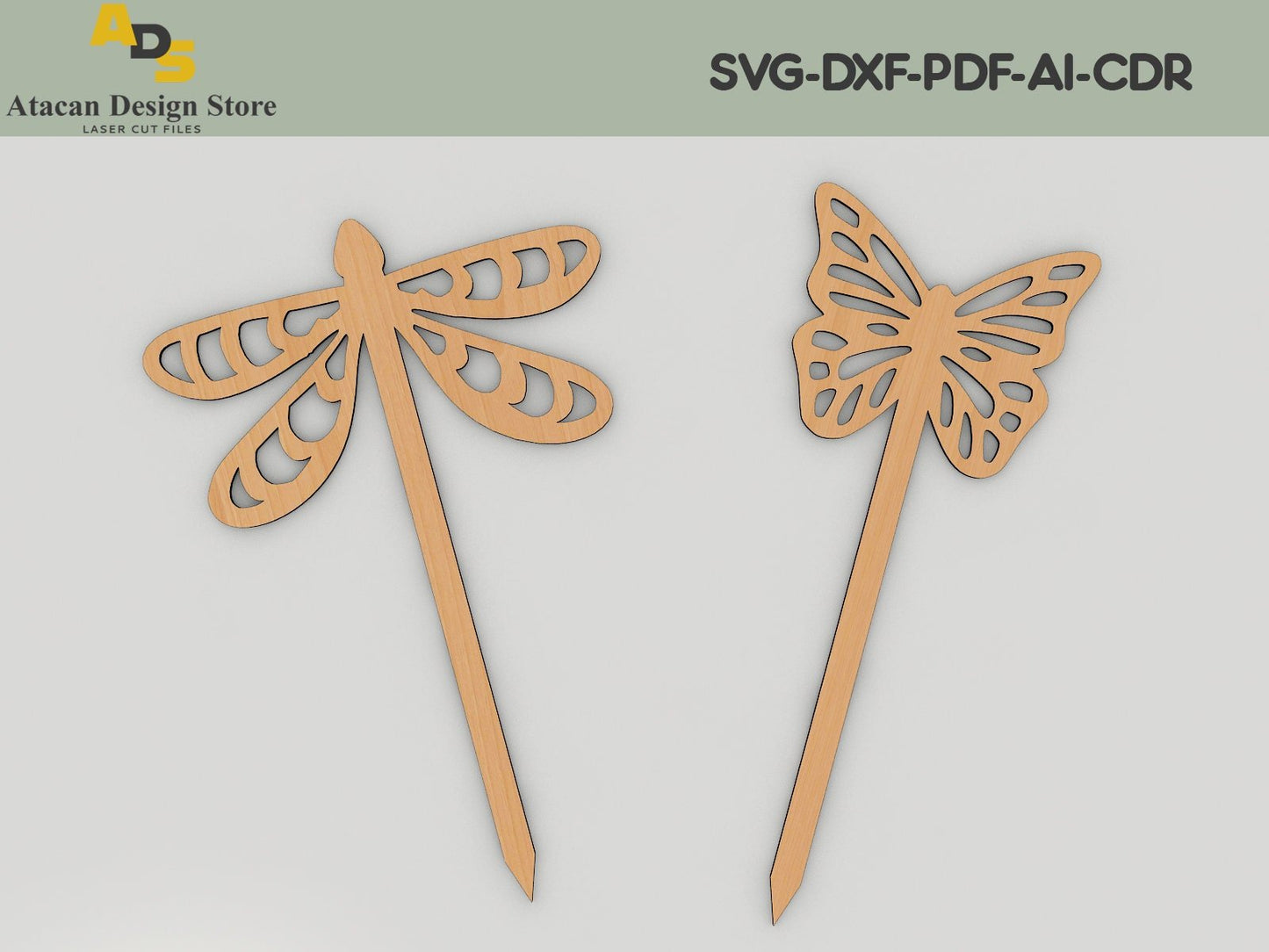 Garden Markers / Garden Stakes / Plant Label / Laser Cut Wood Acrylic / Garden Decoration ADS164