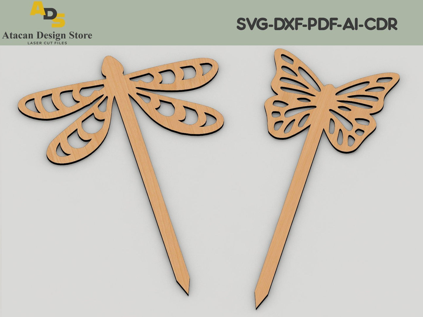 Garden Markers / Garden Stakes / Plant Label / Laser Cut Wood Acrylic / Garden Decoration ADS164