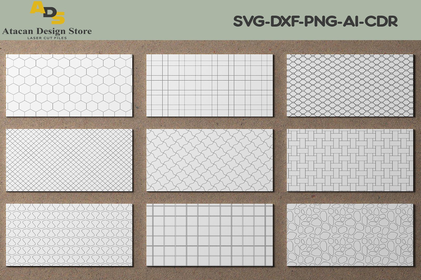 Geometric Patterns Panel Templates SVG Set / Patterns for Background 291