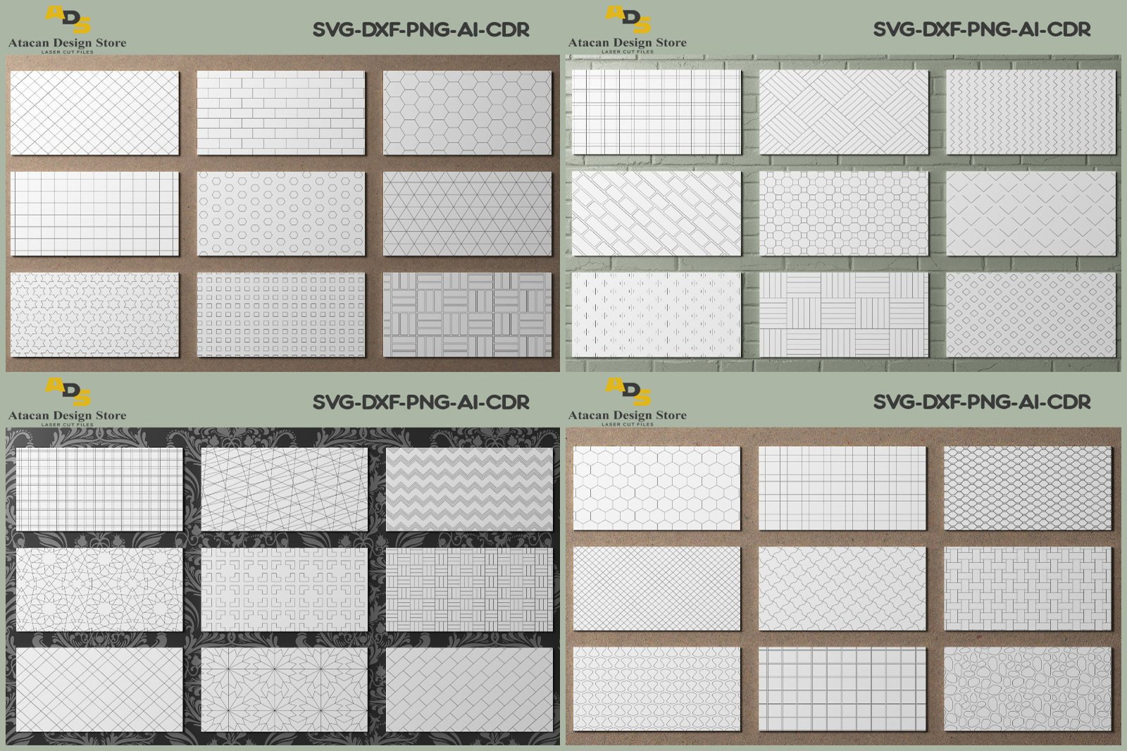 Geometric Patterns Panel Templates SVG Set / Patterns for Background 291