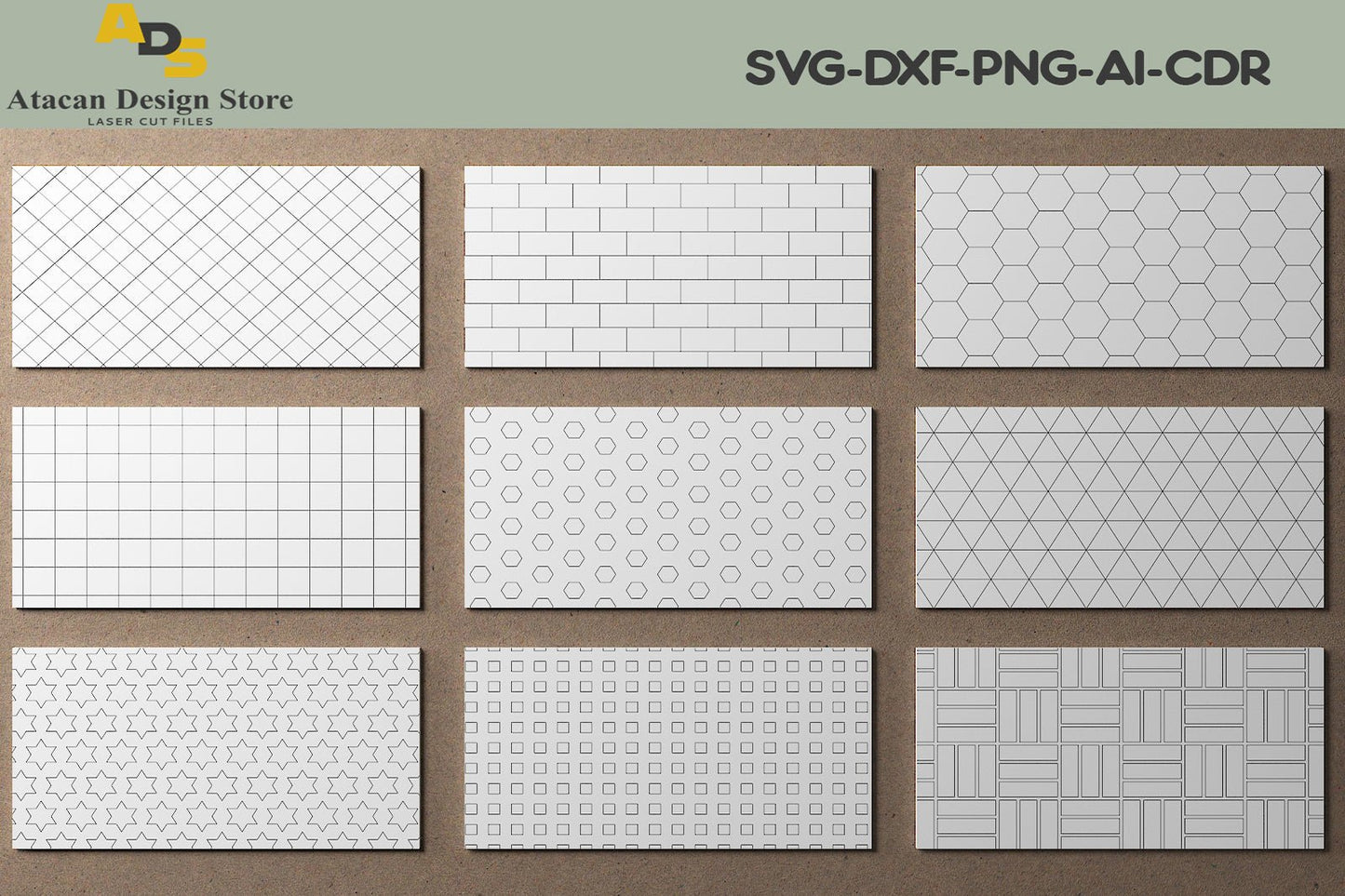 Geometric Patterns Panel Templates SVG Set / Patterns for Background 291