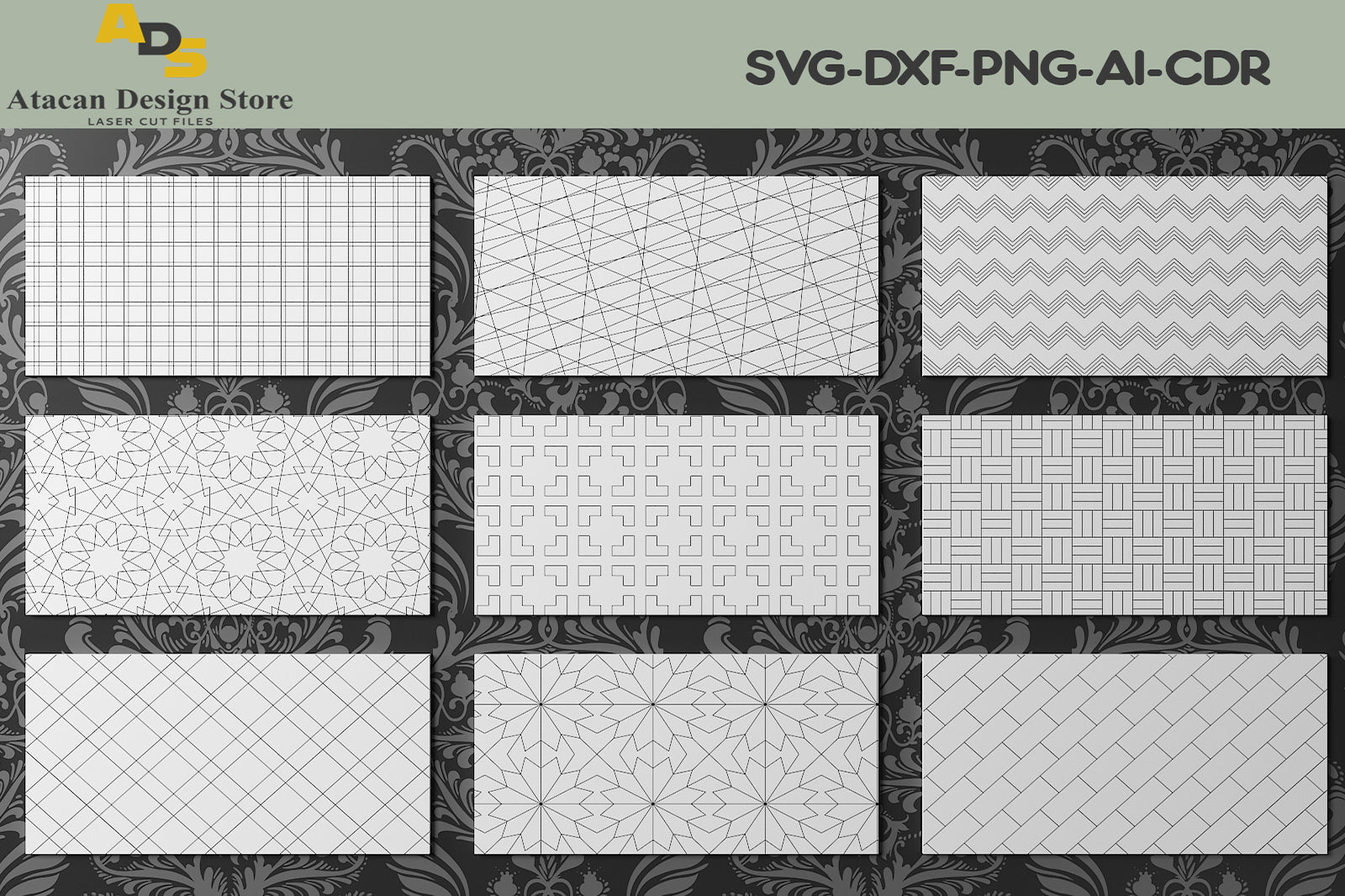 Geometric Patterns Panel Templates SVG Set / Patterns for Background 291