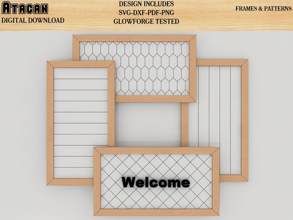Glowforge SVG File / Circle rectangle square frames / Score Lines / Fa ...