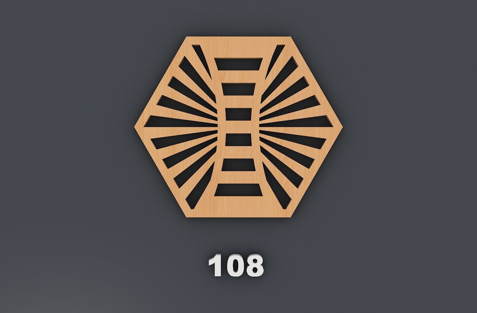 Hexagon Mandala Wood Metal Coasters, Wall Decor vector files, Laser cut Glowforge SVG File 338