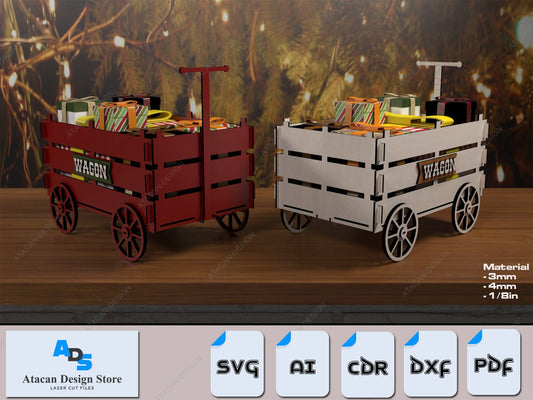 Horse Cart Laser Cut Files / Wood Caravan Carriage / Moving Wheel Wagon / Pony Cart Digital Download Svg Dxf Ai Cdr Pdf 358