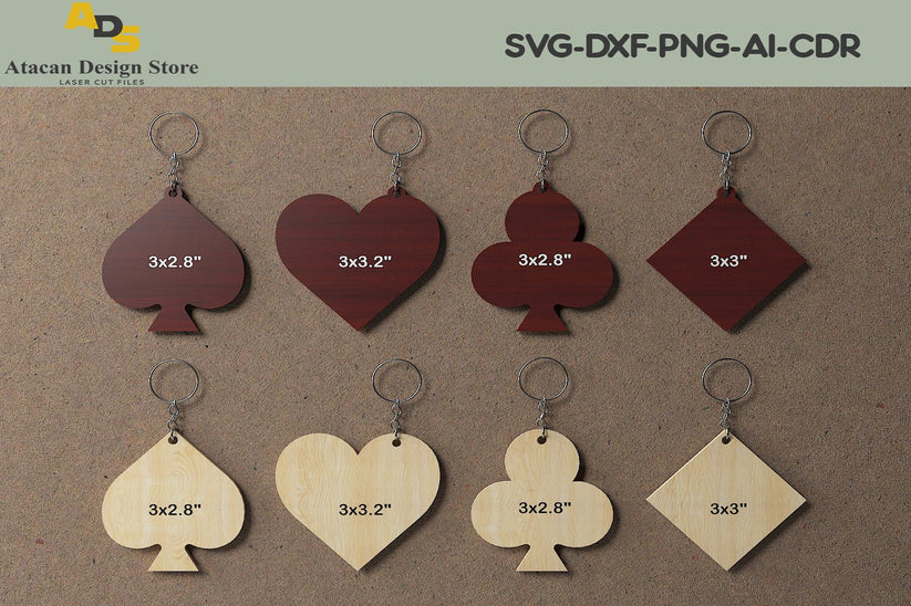 Keychain Cutting Templates / Laser Cut Keychain Plans / DXF SVG CDR Ai ...