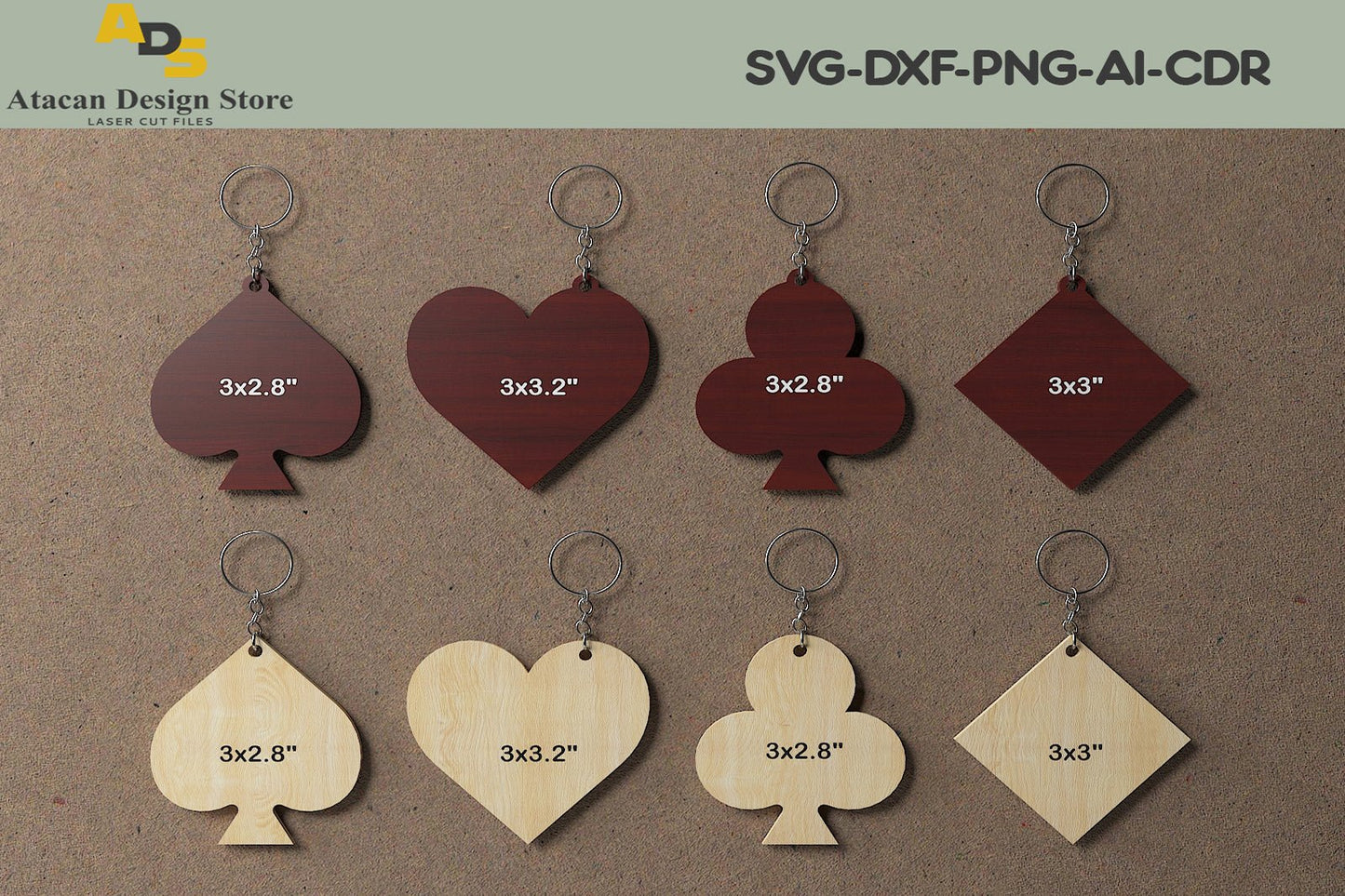 Keychain Cutting Templates / Laser Cut Keychain Plans / DXF SVG CDR Ai files 287