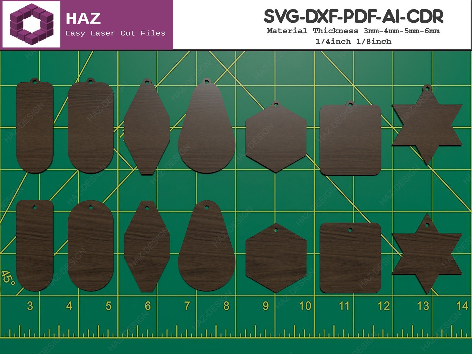 Keyring Design Files For Glowforge / Gift Tags Designs / Wood Keychain ...