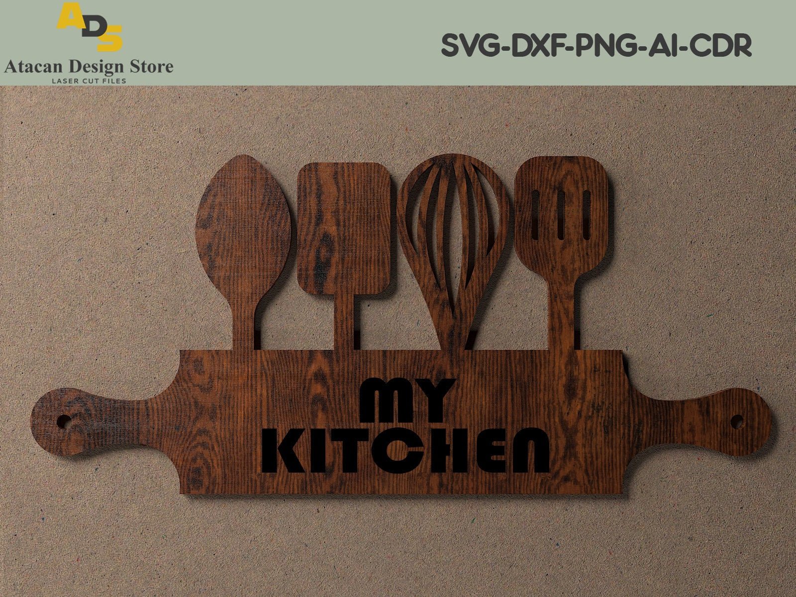Kitchen Personalised Wood Wall Sign / Wooden Kitchen Hanging Quotes / Glowforge Svg Dxf Cdr files 254