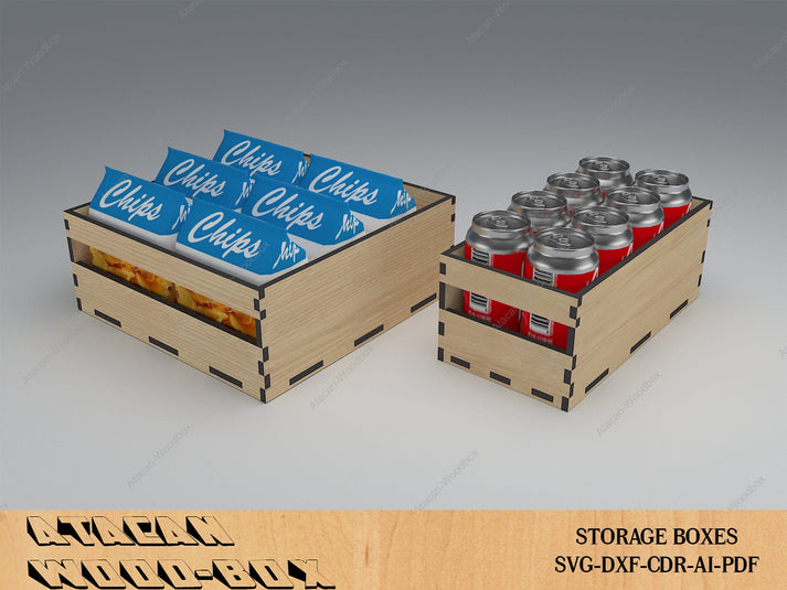 Kitchen Storage Boxes / Cupboard Organise Stackable Boxes / Wood Laser ...