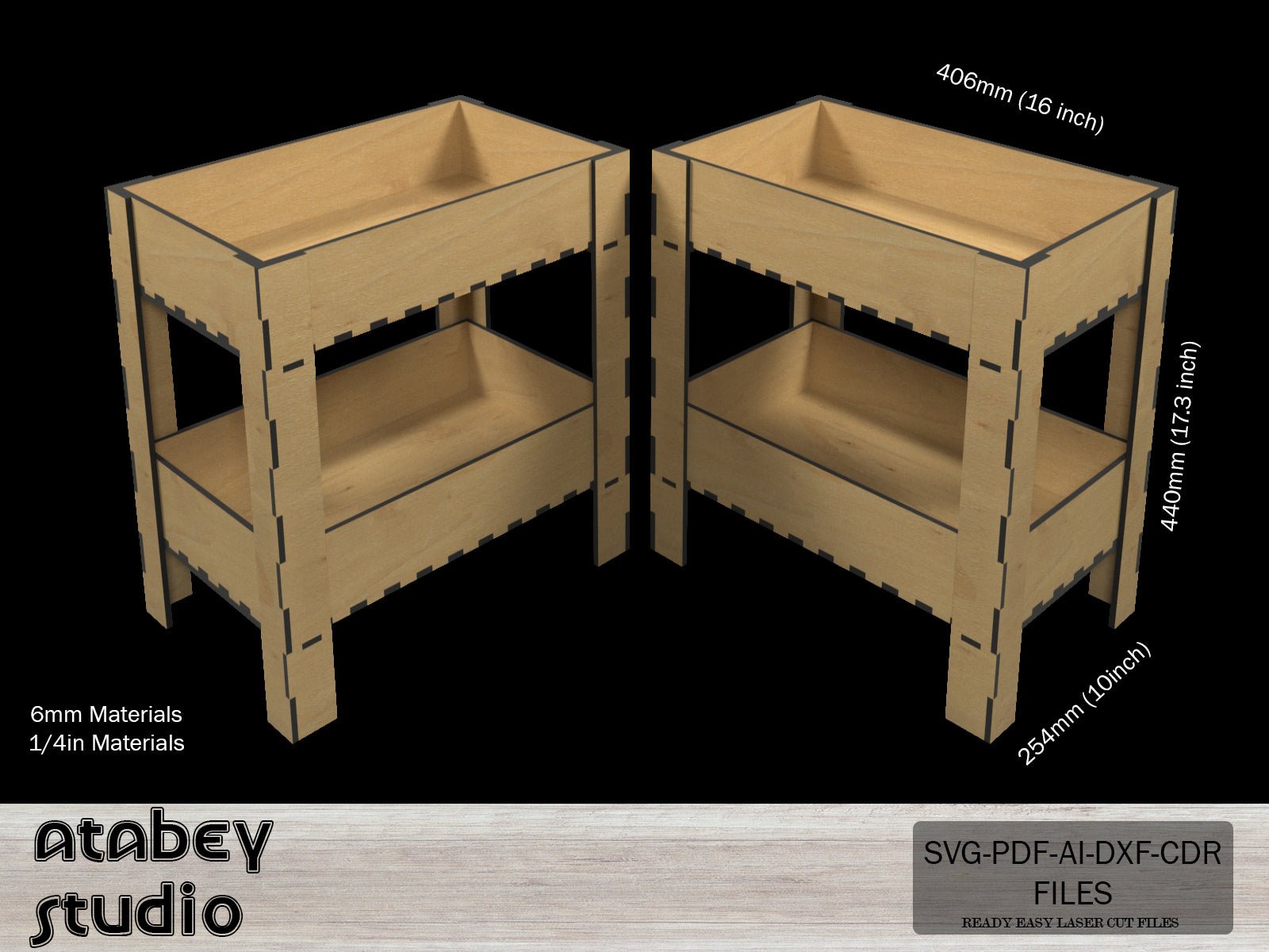Kitchen Storage Cart / Wood Utility Storage Shelves / Shelving Organizer for office / Rack for Tabletop SVG, DXF, CDR Download 546